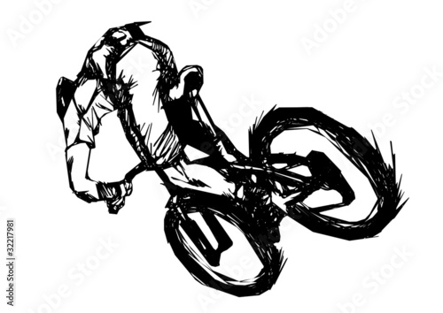 Nowoczesny obraz na płótnie Mountain biking