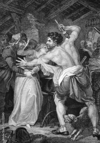 Fotomural Wat Tyler Killing the Poll Tax Collector