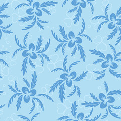  vector floral seamless texture with blue plants