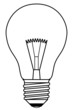 Vector traditional light bulb in a black and white design