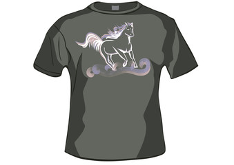 Sticker - TShirt ,shirt front with horse