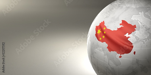 Foto Map of the China on Earth in the national colors
