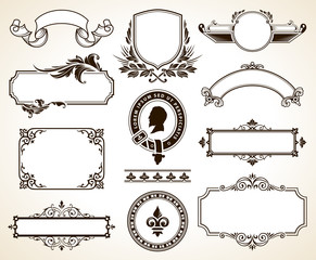 Wall Mural - Vector set of ornate frames and calligraphic design elements