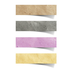 Wall Mural - recycled paper craft stick on white background