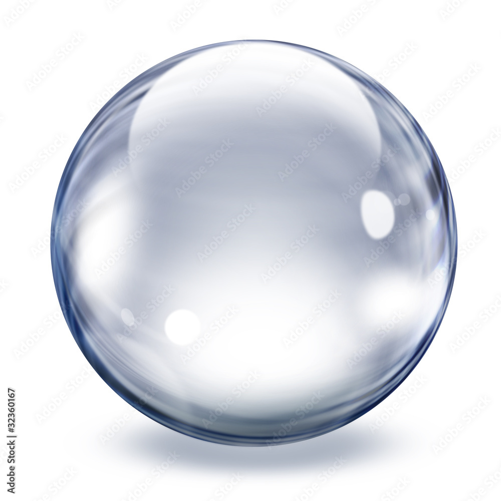 Transparent glass sphere - obrazy, fototapety, plakaty 