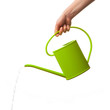 hand holding watering can isolated