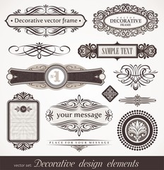 Wall Mural - Decorative vector design elements, page & book decor