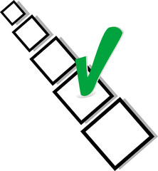 Poster - check list symbol with green TICK sign isolated