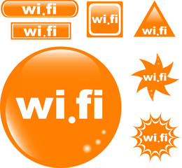 Poster - Wi Fi button set glossy icon