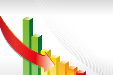 Diagram abstieg Pfeil Statistik verlust grau 2