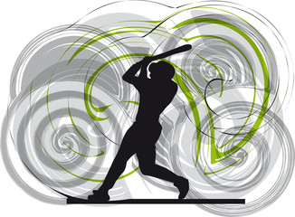 Wall Mural - Baseball player. Vector illustration