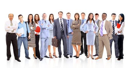 Canvas Print - business team formed of young businessmen standing