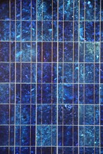 Blue Solar Panel Electric Plate Texture Macro Pattern