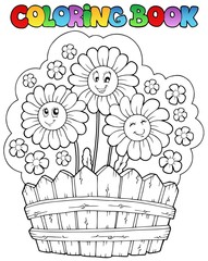 Poster - Coloring book with daisies