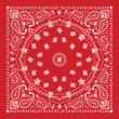 Bandana design in red and white