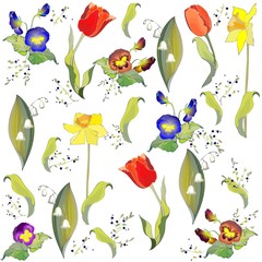 Wall Mural - Seamless background from a flowers ornament