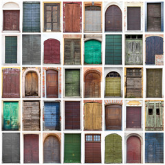 Fototapete - porte vecchie collage