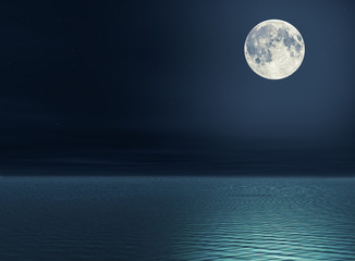 the moon over the sea