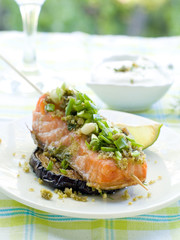 Sticker - grilled salmon