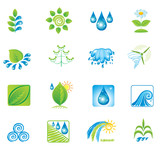 Fototapeta Sypialnia - Environment. Set of design elements and icons.
