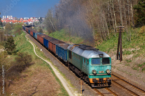 Naklejka - mata magnetyczna na lodówkę Freight train