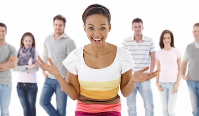 Poster - Group portrait of happy young people