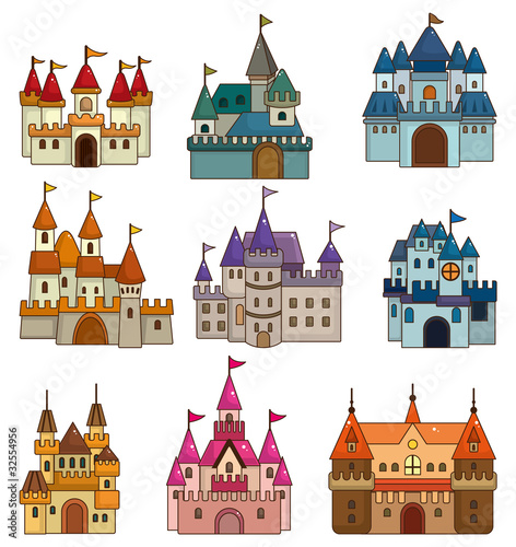 Obraz w ramie cartoon Fairy tale castle icon