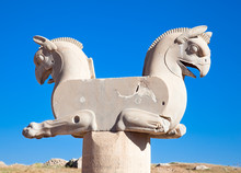 Two-headed Griffin Statue In An Ancient City Of Persepolis