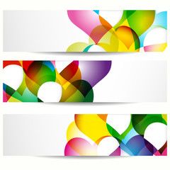 Wall Mural - abstract banner with forms of empty frames for your web design.
