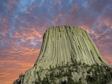 Colors Of Sunset Over Devils Tower, U.S.A.