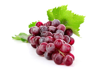 Wall Mural - Pink grape cluster isolated on white