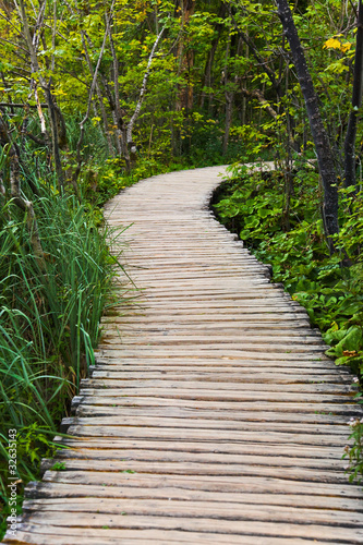 Naklejka na szybę Pathway in Plitvice lakes park at Croatia