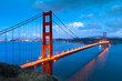 Golden Gate bridge after sunset, San Francisco California