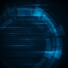 Abstract dark blue technical background with place for your text