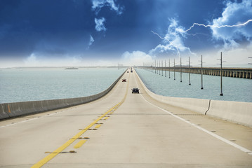 Wall Mural - Storm approaching Overseas Highway