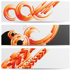 Canvas Print - abstract vector headers set