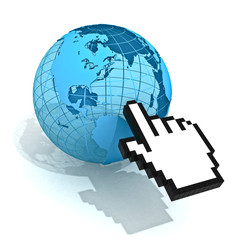 Poster - Hand Cursor And World Wide Web