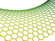 3D green  graphene molecular structure on white background