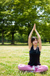© taka - beautiful asian woman exercising in the park
