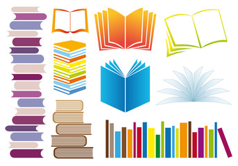 set of books, vector