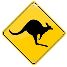 Australian Traffic Sign With A Kangaroo