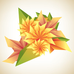 Canvas Print - abstract floral background, origami style
