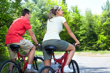 Wall Mural - Cycling people.