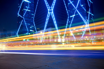 light trails on the street