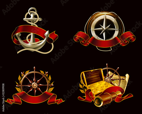 Marine Emblem set on black