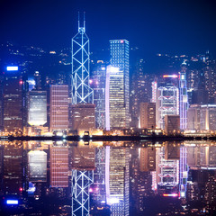 Wall Mural - Hong Kong skyline at night