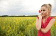 © danielkrol - Beautiful woman on green meadow