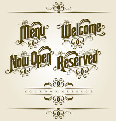 Exclusive restaurant calligraphic design element 2