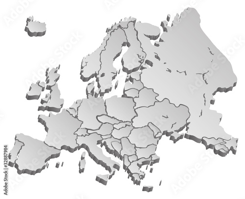 Naklejka ścienna Weltkarte Landkarte Europa Karte 4 3d