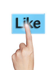 hand pressing Social Network icon